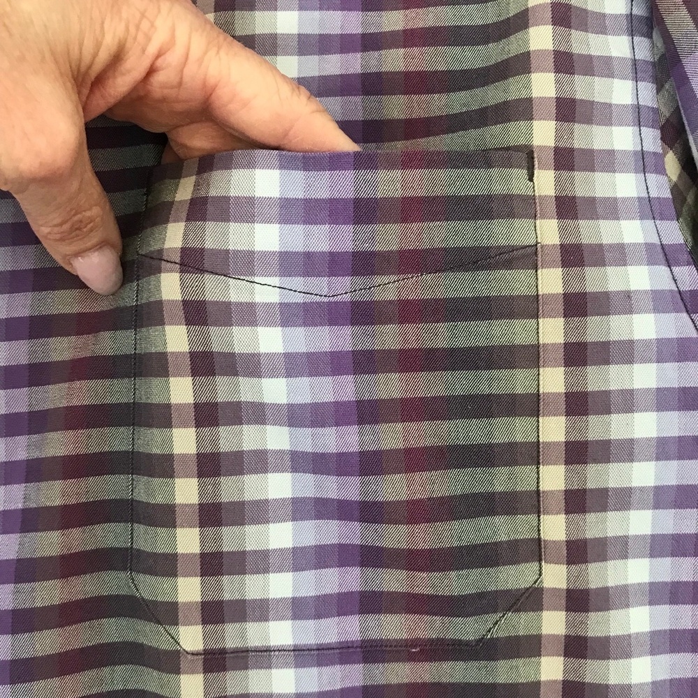 Tommy Bahama Button Up Shirt Mens Size Large Silk Blend Long Sleeve Purple Check - Picture 8 of 11